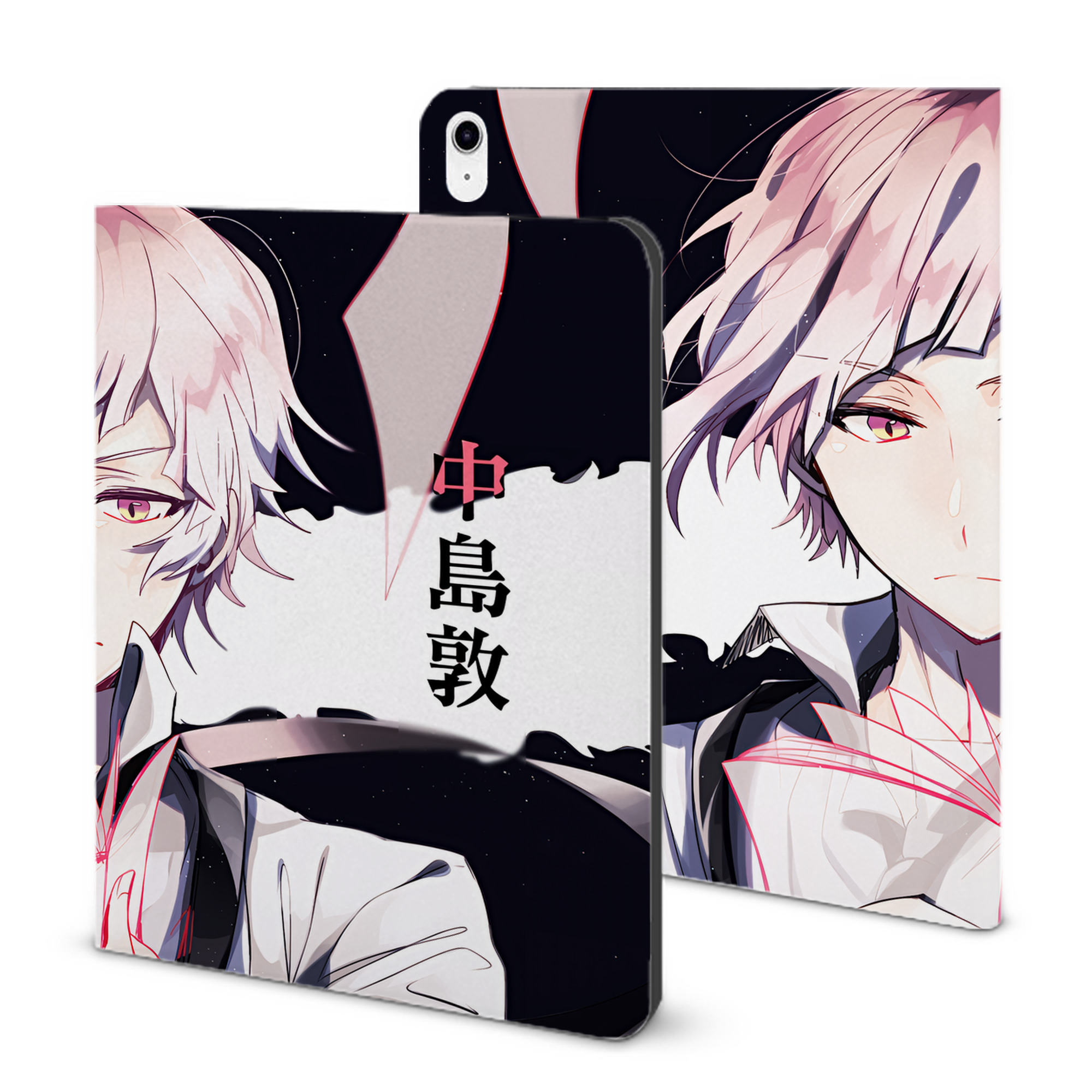 （画像用） 文豪ストレイドッグス Bungo Stray Dogs IPad ケース ブック型 PUレザー TPU 耐衝撃 軽量 薄型 ペン収納なし 全面保護 IPad 各モデル対応